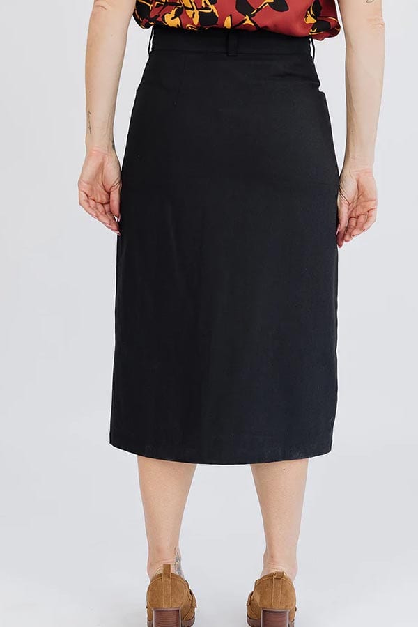Mata Traders Women&#39;s Skirt Black Denim Skirt - Frances