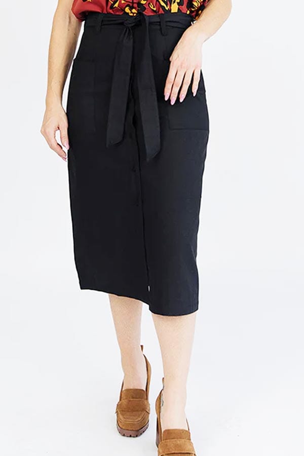 Mata Traders Women&#39;s Skirt black / S Black Denim Skirt - Frances
