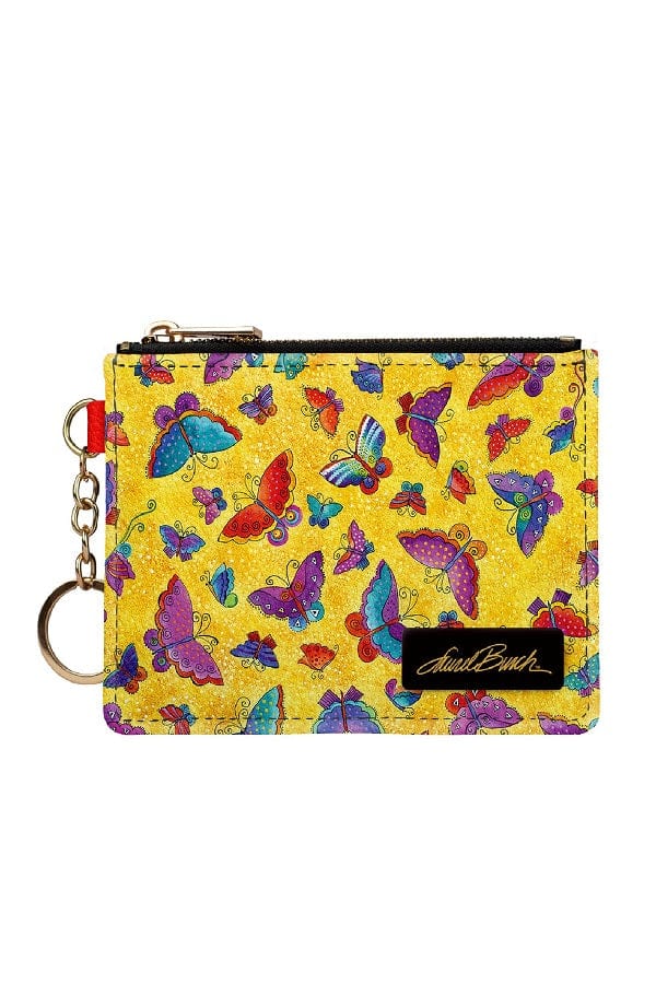 Monarque bag Armored Keychain Wallet Set of Vegan Purse, Wallets with RFID protection - Spring Butterflies