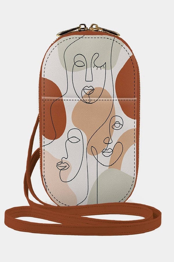 Monarque bag Crossbody Purse Set Crossbody Vegan Purse and Wallet - Faces