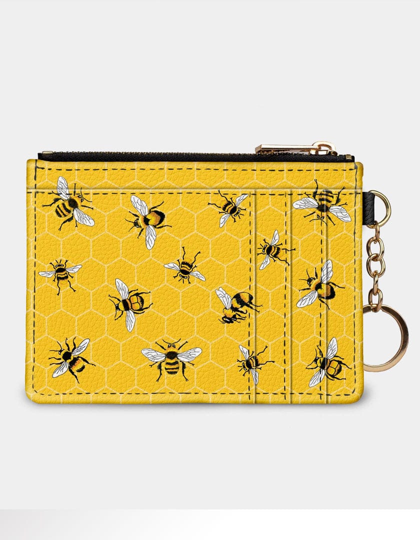 Monarque bag Yellow / Armored Keychain Wallet Set of Crossbody Vegan Purse, Wallets with RFID protection - Spring Bees