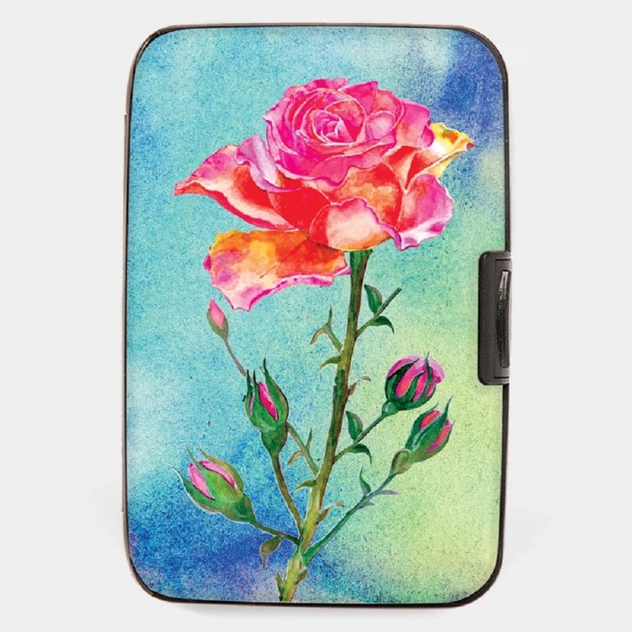 Monarque wallet Rose Armored Wallet RFID protection - Floral