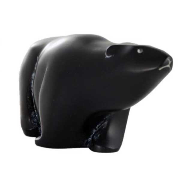 Panabo sculpture Black / Medium Polar Bear Sculpture - First Nations Art