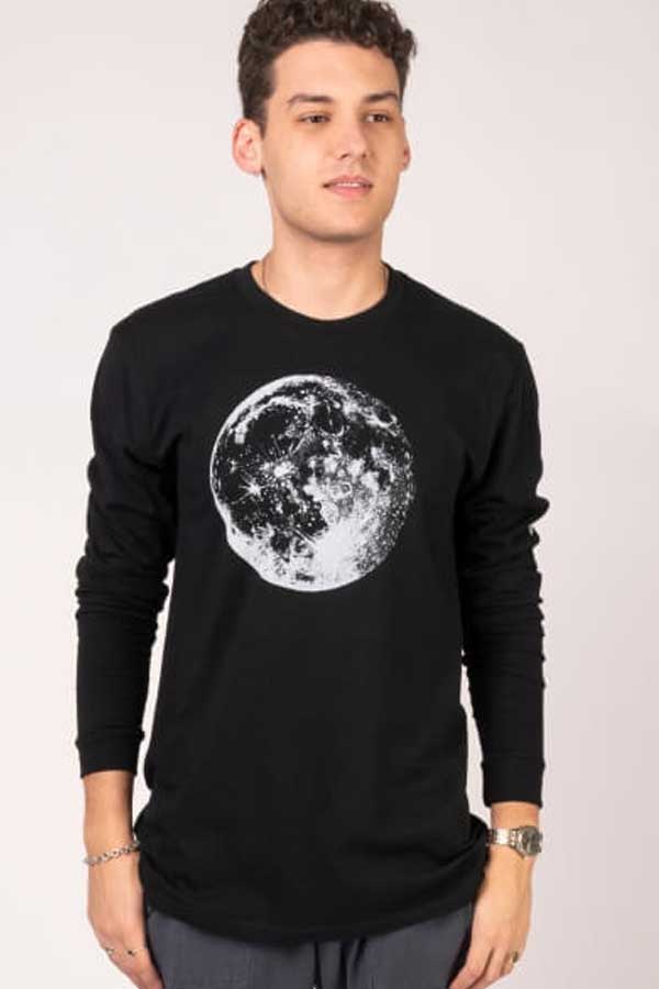 Soul Flower Men's Short Sleeve Top Men's T-shirt - Moon