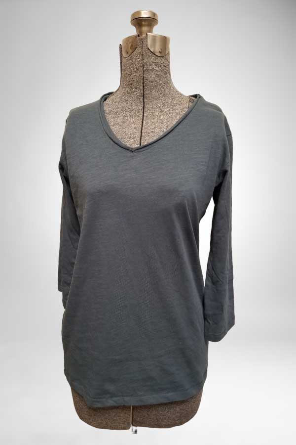 SoyaConcept Women's Long Sleeve Top Green Slate / S Organic Cotton T-shirt - Long Sleeve Babette