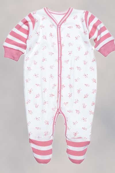 Organic Footie, Boy or Girl People Print - 3 to 6 mo. - Natural Clothing Company