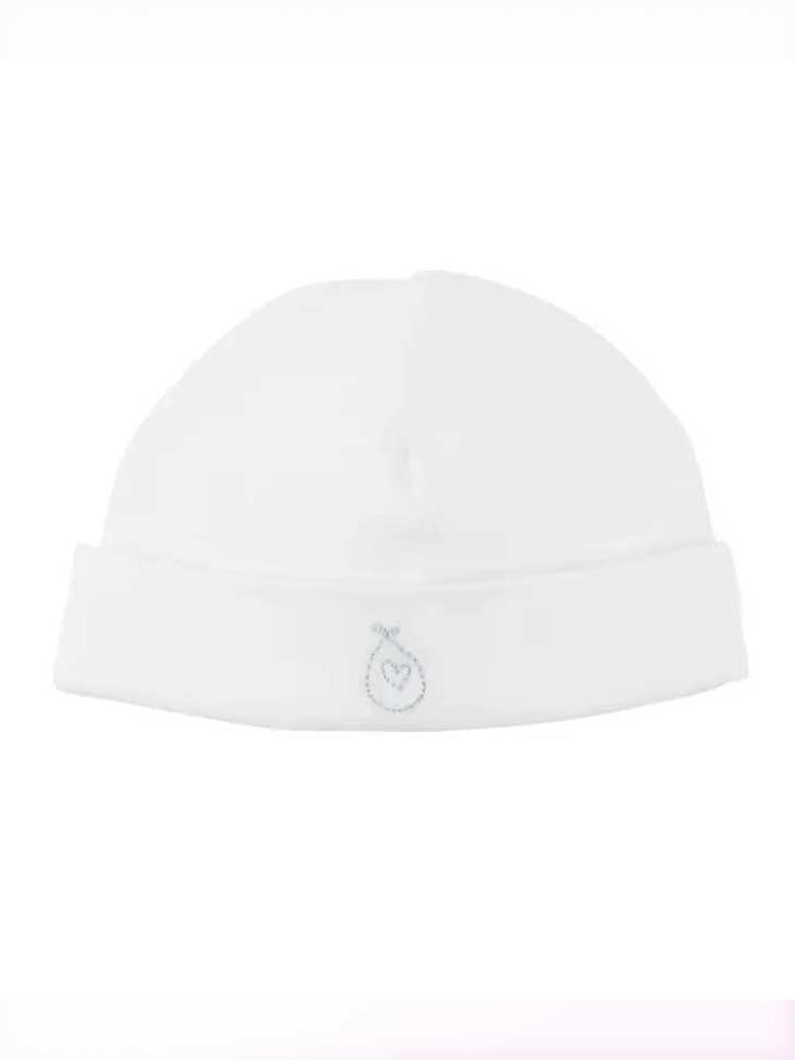 Under the Nile baby clothes White w/stork / 0-3 month Organic Baby Beanie Hat - newborn (0-3 month)