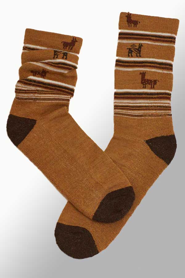 Wuaman Unisex Socks Cinnamon / M Alpaca Socks - Alpaca Trio