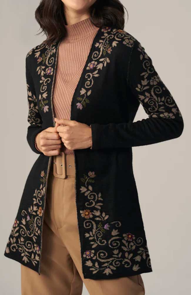 Wuaman Women's Sweater Alpaca Blend Cardigan Open - cg18