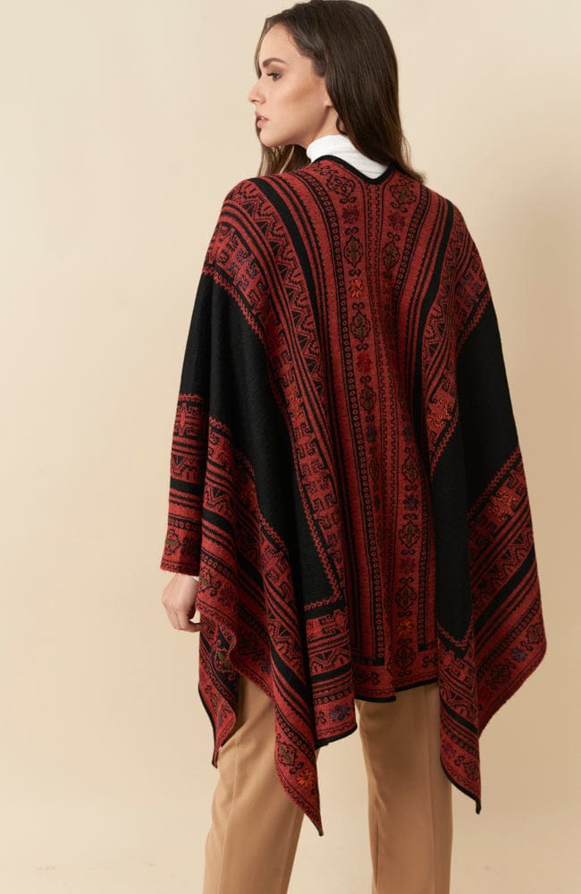 Wuaman Women&#39;s Sweater Alpaca Blend Reversible Poncho - Ruanas 03